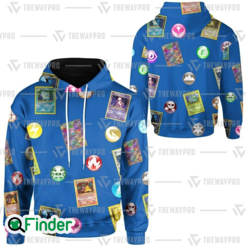 pokemon trading Cards And Elements 3d Hoodie