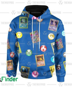 pokemon trading Cards And Elements 3d zip Hoodie