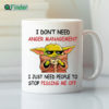 Baby Yoda I Need A Job That Isn't Too Jobby Meme White Mug