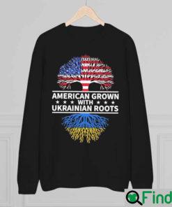 Official America Grown With Ukraine Roots In Ukraine Flag Sweatshirt