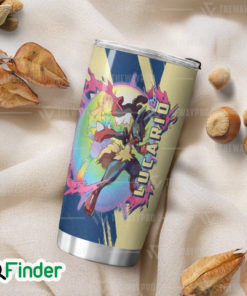 Pokemon Dual Type Steel Fighting Lucario Mega Lucario Custom Tumbler