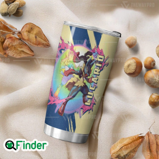 Pokemon Dual Type Steel Fighting Lucario Mega Lucario Custom Tumbler