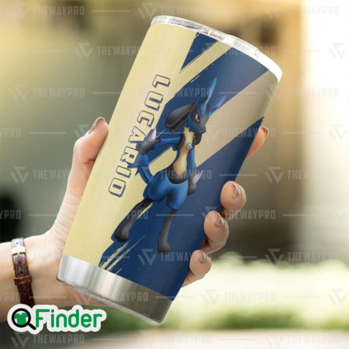 Pokemon Dual Type Steel and Fighting Lucario Mega Lucario Custom Tumbler 2