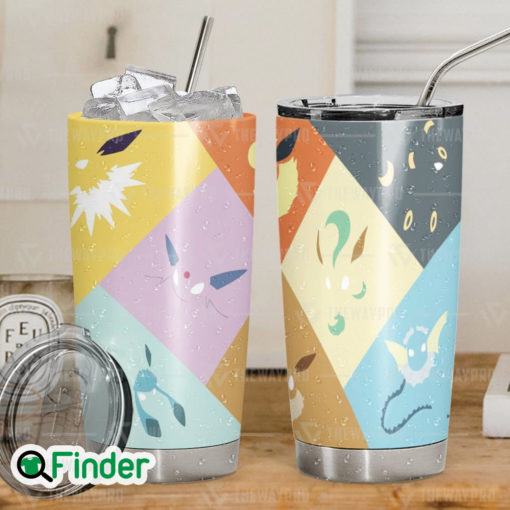 Pokemon Eevee Evolution Rainbow Custom Tumbler