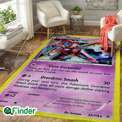 Pokemon Trading Card Deoxys Custom Rug