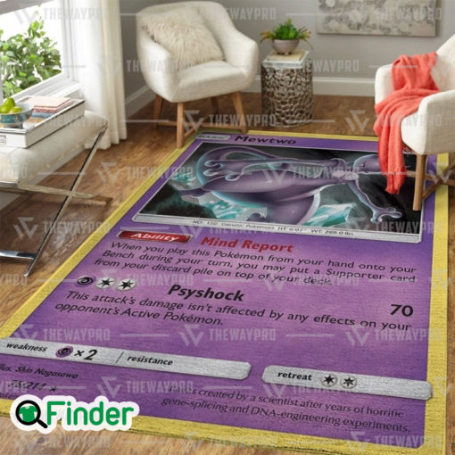 Pokemon Trading Card Game Basic Legendary Mewtwo Custom Rug