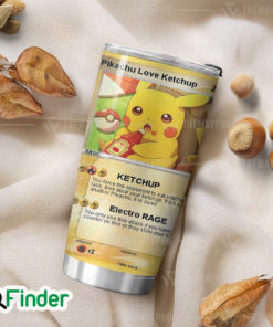 Pokemon Trading Card Game Pikachu Love Ketchup Custom Tumbler