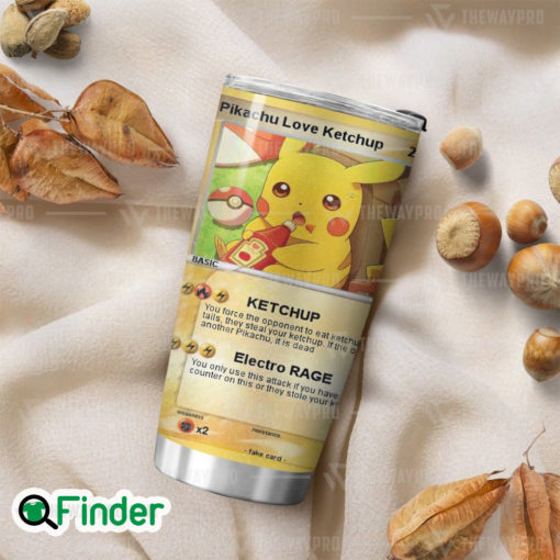 Pokemon Trading Card Game Pikachu Love Ketchup Custom Tumbler