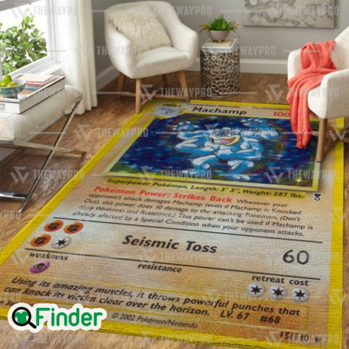 Pokemon Trading Card Game Shadowless Holographic Machamp Custom Rug