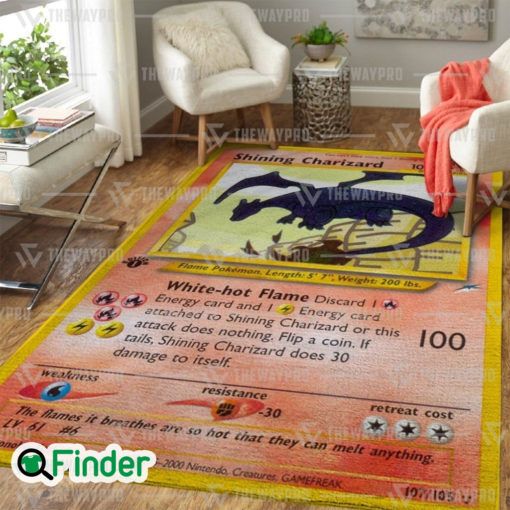 Pokemon Trading Card Game Shining Charizard Custom Rug