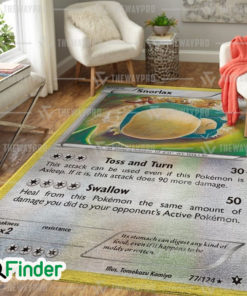 Pokemon Trading Card Game Snorlax Custom Rug