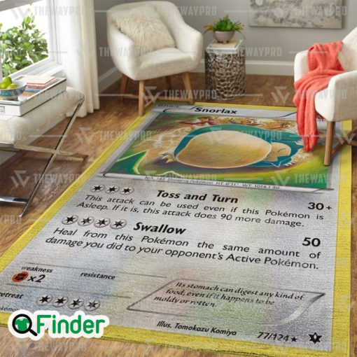 Pokemon Trading Card Game Snorlax Custom Rug