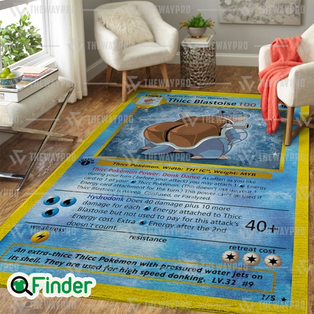 Pokemon Blastoise Card Area Rug Gift 3D Printed Carpet *FAST