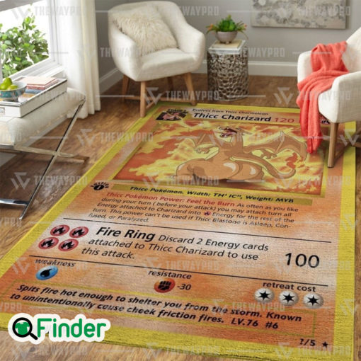 Pokemon Trading Card Game Thicc Charizard Custom Rug