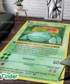 Pokemon Trading Card Grass Type Starter Venusaur Card Custom Rug