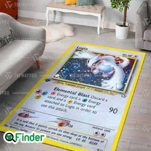 Pokemon Trading Card Lugia Custom Rug