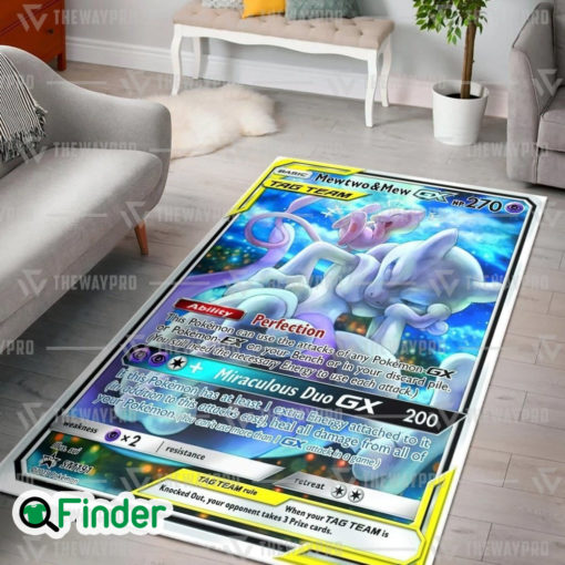 Pokemon Trading Card Mew Two And Mew Custom Rug