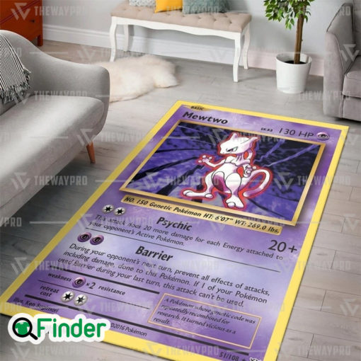 Pokemon Trading Card Mewtwo Evolutions Custom Rug