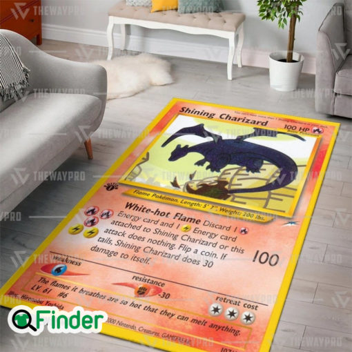 Pokemon Trading Card Shining Charizard Custom Rug