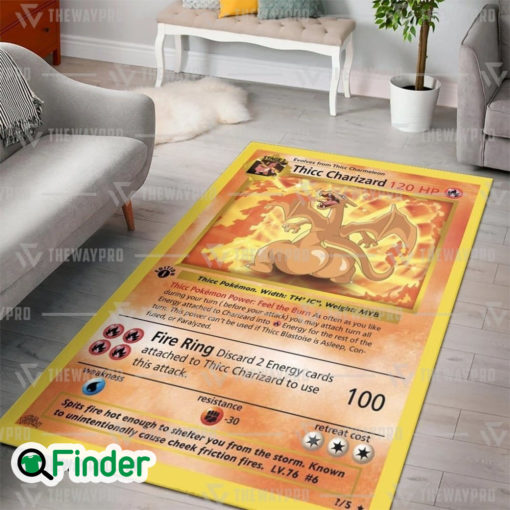 Pokemon Trading Card Thicc Charizard Custom Rug