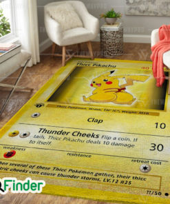 Pokemon Trading Card Thicc Pikachu Custom Rug