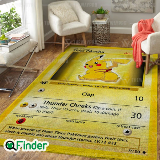 Pokemon Trading Card Thicc Pikachu Custom Rug