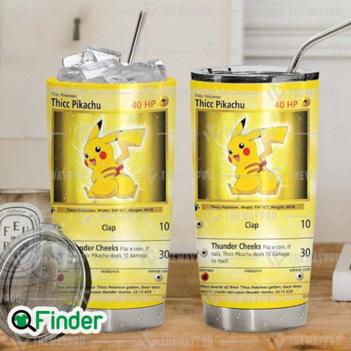 Pokemon Trading Card Thicc Pikachu Custom Tumbler