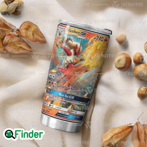 Pokemon Trading Cards Fire Starter Blaziken GX Custom Tumbler