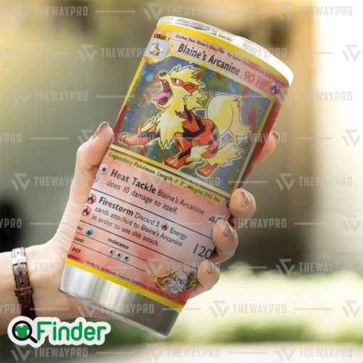 Pokemon Trading Cards Game Blaines Arcanine Custom Tumbler