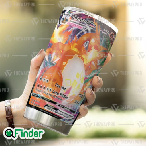 Pokemon Trading Cards Game Charizard VMAX Gigantamax Custom Tumbler