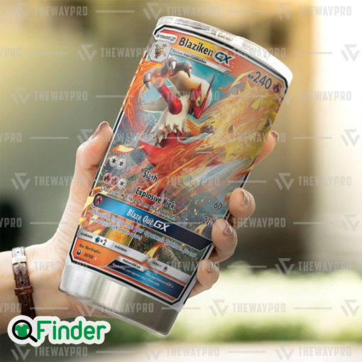 Pokemon Trading Cards Game Fire Starter Blaziken GX Custom Tumbler