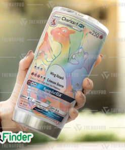 Pokemon Trading Cards Game Rainbow Charizard GX Custom Tumbler