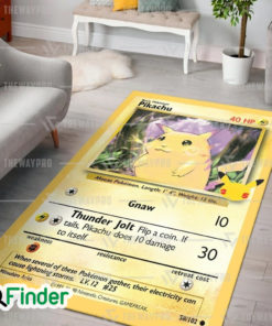Pokemon Trading Cards Pikachu Card Custom Rug