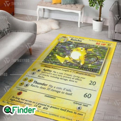 Pokemon Trading Cards Raichu Custom Rug