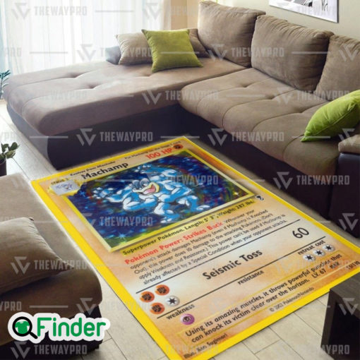 Pokemon Trading Cards Shadowless Holographic Machamp Custom Rug