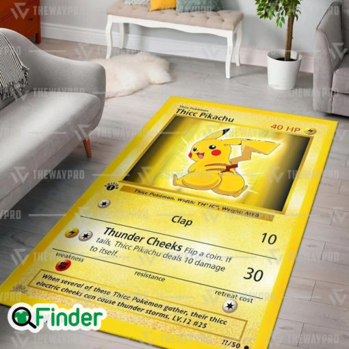 Pokemon Trading Cards Thicc Pikachu Custom Rug