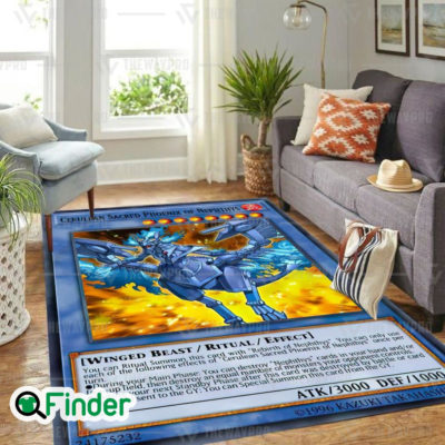 YuGiOh Cerulean Sacred Phoenix Of Nephthys Custom Trading Card Game Rug