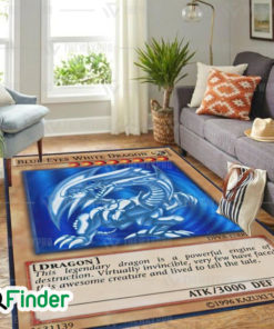 YuGiOh Trading Card Blue Eyes White Dragon Card Custom Rugs