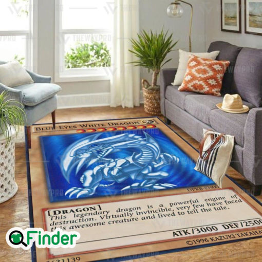 YuGiOh Trading Card Blue Eyes White Dragon Card Custom Rugs