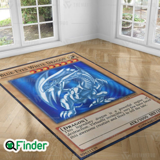 YuGiOh Trading Card Blue Eyes White Dragon Cards Custom Rug