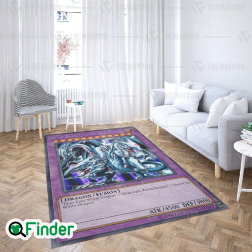 YuGiOh Trading Card Game Blue Eyes Ultimate White Dragon Custom Rug