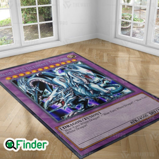 YuGiOh Trading Cards Game Blue Eyes Ultimate White Dragon Custom Rug