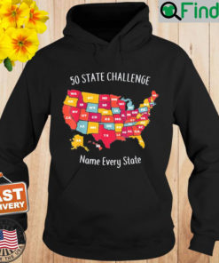 50 State Challenge Name Every US State Hoodie