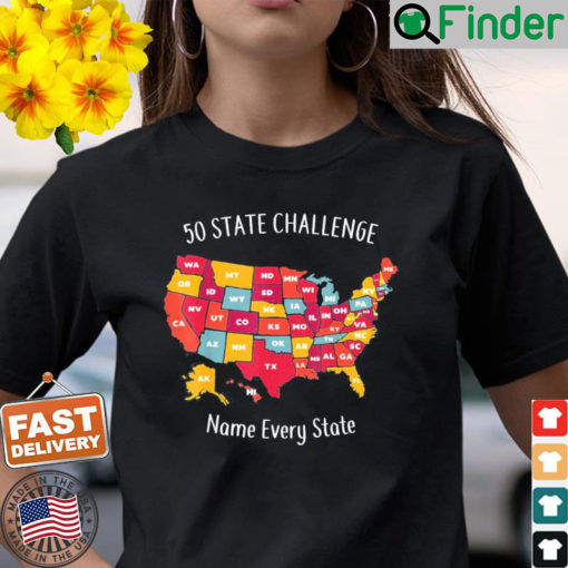 50 State Challenge Name Every US State T Shirt