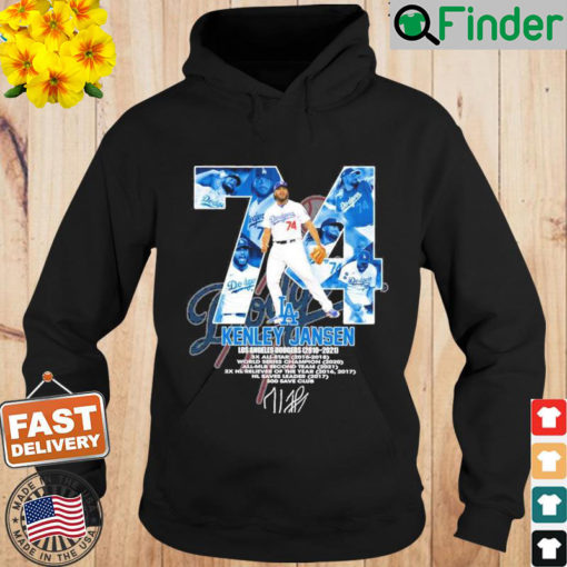 74 Kenley Jansen Los Angeles Dodgers 2010 2021 Signatures Hoodie