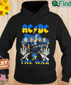 Ac Dc Stop The War Ukraine Flag Strong Hand Hoodie