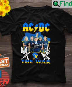 Ac Dc Stop The War Ukraine Flag Strong Hand Shirt