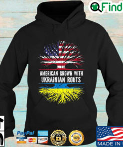 American Grown With Ukrainian Roots Usa Flag Ukraine Hoodie