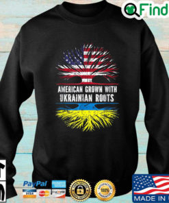 American Grown With Ukrainian Roots Usa Flag Ukraine Sweatshirt