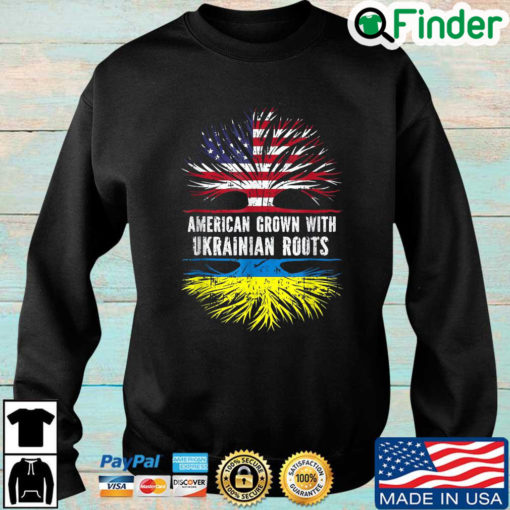 American Grown With Ukrainian Roots Usa Flag Ukraine Sweatshirt